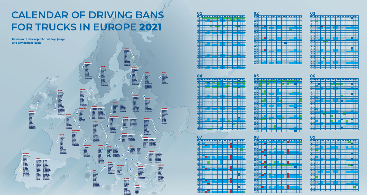 Driving bans for trucks in Europe - ESC